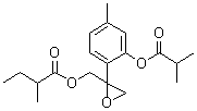 CAS # 22518-07-6, [2-[4-Methyl-2-(2-methyl-1-oxopropoxy)phenyl]-2-oxiranyl]methyl 2-methylbutanoate