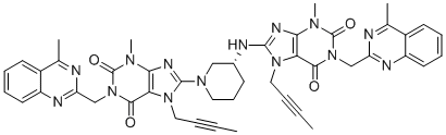 CAS # 2253964-98-4, N-Depiperidin-3-Amine Linagliptin Dimer, 7-but-2-ynyl-8-[[(3R)-1-[7-but-2-ynyl-3-methyl-1-[(4-methylquinazolin-2-yl)methyl]-2,6-dioxopurin-8-yl]piperidin-3-yl]amino]-3-methyl-1-[(4-methylquinazolin-2-yl)methyl]purine-2,6-dione
