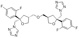 CAS # 2256739-22-5, Posaconazole impurity 23, 1,1'-(((2R,2'R,4R,4'R)-(oxybis(methylene))bis(2-(2,4-difluorophenyl)tetrahydrofuran-4,2-diyl))bis(methylene))bis(1H-1,2,4-triazole)