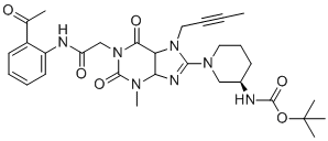 CAS # 2279114-27-9, Linagliptin impurity KH-3, tert-butyl N-[(3R)-1-[1-[2-(2-acetylanilino)-2-oxoethyl]-7-but-2-ynyl-3-methyl-2,6-dioxo-4,5-dihydropurin-8-yl]piperidin-3-yl]carbamate