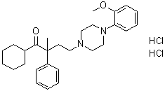 CAS 登录号：228418-81-3, 1-环己基-4-[4-(2-甲氧基苯基)-1-哌嗪基]-2-甲基-2-苯基-1-丁酮二盐酸盐
