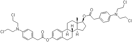 CAS 登录号：22966-79-6, 雌二醇双[4-[二(2-氯乙基)氨基]苯乙酸]酯, (17b)-雌甾-1,3,5(10)-三烯-3,17b-二醇双[4-[二(2-氯乙基)氨基]苯乙酸]酯