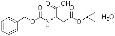 structure of CAS# 229957-50-0, N-[苄氧羰基]-L-天冬氨酸 4-叔丁酯一水合物