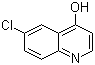 structure of CAS# 23432-43-1, 6-Chloro-4-hydroxyquinoline