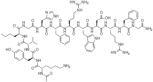 structure of CAS# 237761-41-0, N2-乙酰基-L-赖氨酰-L-酪氨酰-L-缬氨酰-L-正亮氨酰甘氨酰-L-组氨酰-L-苯丙氨酰-L-精氨酰-L-色氨酰-L-alpha-天冬氨酰-L-精氨酰-L-苯丙氨酰甘氨酰胺