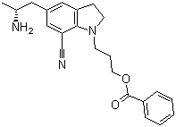 CAS 登录号：239463-72-0, 5-[(2R)-2-氨基丙基]-1-[3-(苯甲酰氧基)丙基]-2,3-二氢-7-氰基-1H-吲哚