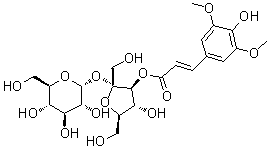 CAS # 241125-75-7, Sibiricose A6, 3-O-[(2E)-3-(4-Hydroxy-3,5-dimethoxyphenyl)-1-oxo-2-propenyl]-beta-D-fructofuranosyl alpha-D-glucopyranoside