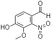 structure of CAS# 2450-26-2, 4-Hydroxy-3-methoxy-2-nitrobenzaldehyde