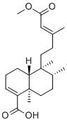 CAS 登录号：24513-41-5, Monomethyl kolavate, (-)-5,9-二甲基-17,19-二去甲-8betaH-赖百当-3,13-二烯-15,18-二酸 15-甲酯