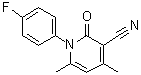 structure of CAS# 24522-49-4, 1-(4-Fluorophenyl)-1,2-dihydro-4,6-dimethyl-2-oxo-3-pyridinecarbonitrile