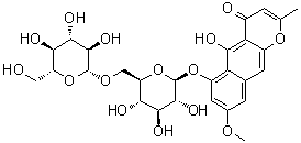 CAS # 24577-90-0, Rubrofusarin 6-O-beta-D-gentiobioside, 6-[(6-O-beta-D-Glucopyranosyl-beta-D-glucopyranosyl)oxy]-5-hydroxy-8-methoxy-2-methyl-4H-naphtho[2,3-b]pyran-4-one