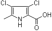 structure of CAS# 24691-30-3, 3,4-二氯-5-甲基-1H-吡咯-2-羧酸