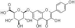 CAS # 249938-52-1, Kaempferol 7-glucuronide, 3,5-Dihydroxy-2-(4-hydroxyphenyl)-4-oxo-4H-1-benzopyran-7-yl beta-D-glucopyranosiduronic acid