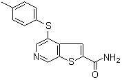 structure of CAS# 251992-66-2, 4-[(4-Methylphenyl)thio]thieno[2,3-c]pyridine-2-carboxamide
