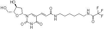 CAS 登录号：252337-58-9, 2'-脱氧-5-[3-氧代-3-[[6-[(三氟乙酰基)氨基]己基]氨基]-1-丙烯基]尿苷