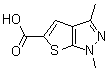 CAS # 25252-46-4, 1,3-Dimethyl-1H-thieno[2,3-c]pyrazole-5-carboxylic acid