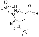 structure of CAS# 252930-37-3, (alphaS)-alpha-氨基-5-(叔丁基)-3-(膦酰甲氧基)-4-异恶唑丙酸