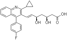 structure of CAS# 254452-86-3, (3S,5R,6E)-7-[2-环丙基-4-(4-氟苯基)-3-喹啉基]-3,5-二羟基-6-庚烯酸