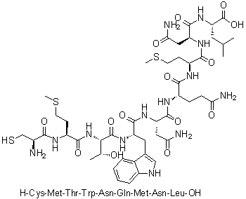 CAS # 255387-18-9, L-Cysteinyl-L-methionyl-L-threonyl-L-tryptophyl-L-asparaginyl-L-glutaminyl-L-methionyl-L-asparaginyl-L-leucine