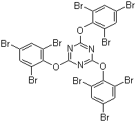 structure of CAS# 25713-60-4, 2,4,6-Tris-(2,4,6-tribromophenoxy)-1,3,5-triazine