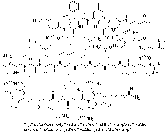 structure of CAS# 258279-04-8, 胃饥饿素(人)
