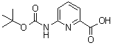 structure of CAS# 258497-21-1, 6-[(tert-Butoxycarbonyl)amino]-2-pyridinecarboxylic acid
