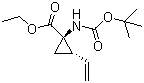 (1R,2S)-1-[(叔丁氧羰基)氨基]-2-乙烯基环丙烷羧酸乙酯分子结构 (CAS 259217-95-3)