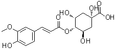 CAS # 2613-86-7, 4-O-Feruloylquinic acid, (1alpha,3R,4alpha,5R)-1,3,5-Trihydroxy-4-[[3-(4-hydroxy-3-methoxyphenyl)-1-oxo-2-propen-1-yl]oxy]cyclohexanecarboxylic acid, 4-Feruloylquinic acid