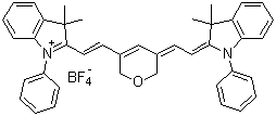 CAS # 262607-26-1, 2-((E)-2-[5-[(Z)-2-(3,3-Dimethyl-1-phenyl-1,3-dihydro-2H-indol-2-ylidene)ethylidene]-2H-pyran-3(6H)-yl]ethenyl)-3,3-dimethyl-1-phenyl-3H-indolium tetrafluoroborate
