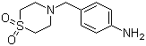 structure of CAS# 263339-24-8, 4-(4'-Aminobenzyl)thiomorpholine 1,1-dioxide