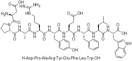 CAS # 263766-32-1, L-alpha-Aspartyl-L-prolyl-L-alanyl-L-arginyl-L-tyrosyl-L-alpha-glutamyl-L-phenylalanyl-L-leucyl-L-tryptophan