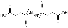 structure of CAS# 2638-94-0, 4,4'-Azobis(4-cyanovaleric acid)