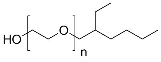 Polyethylene glycol mono(2-ethylhexyl) ether molecular structure (CAS 26468-86-0)
