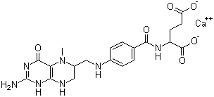 structure of CAS# 26560-38-3, Calcium 5-methyltetrahydrofolate