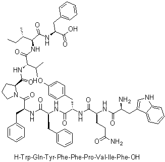 CAS 登录号：266360-23-0, L-色氨酰-L-谷氨酰胺酰-L-酪氨酰-L-苯丙氨酰-L-苯丙氨酰-L-脯氨酰-L-缬氨酰-L-异亮氨酰-L-苯丙氨酸