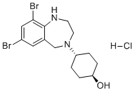 CAS # 2664887-34-5, Ambroxol impurity 13, (trans)-4-(7,9-Dibromo-2,3-dihydro-1H-benzo[e][1,4]diazepin-4(5H)-yl)cyclohexanol hydrochloride