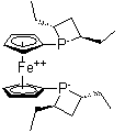 CAS 登录号：268220-91-3, (+)-1,1'-二((2R,4R)-2,4-二乙基磷杂环丁烷基)二茂铁