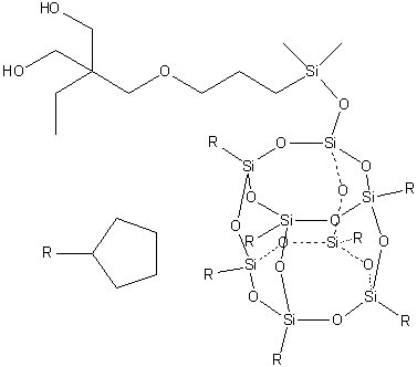 CAS # 268747-51-9, 1-[3-(1,3-Propanediol-2-ethyl-2-methyloxy)propyldimethylsiloxy]-3,5,7,9,11,13,15-heptacyclopentyloctasilsesquioxane