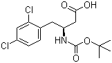 structure of CAS# 270063-48-4, N-叔丁氧羰基-(S)-3-氨基-4-(2,4-二氯苯基)丁酸