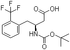 structure of CAS# 270065-74-2, N-叔丁氧羰基-(S)-3-氨基-4-(2-三氟甲基苯基)丁酸