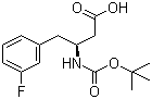 structure of CAS# 270596-51-5, (S)-N-叔丁氧羰基-3-氨基-4-(3-氟苯基)丁酸