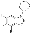 structure of CAS# 2765413-94-1, 4-溴-6-氟-5-碘-1-四氢吡喃-2-基-吲唑