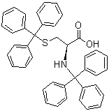 structure of CAS# 27686-50-6, N,S-Bis(triphenylmethyl)-L-cysteine