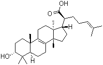CAS # 28282-27-1, 3-Hydroxytirucallic acid, 3alpha-Hydroxytirucalla-8,24-dien-21-oic acid, 3alpha-Hydroxytirucallenoic acid, alpha-Elemolic acid