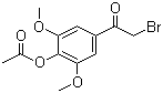 CAS # 28294-48-6, 4-(2-Bromoacetyl)-2,6-dimethoxyphenyl acetate, 1-[4-(Acetyloxy)-3,5-dimethoxyphenyl]-2-bromoethanone, 4'-Hydroxy-3',5'-dimethoxy-2-bromoacetophenone acetate