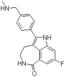 structure of CAS# 283173-50-2, 8-Fluoro-1,3,4,5-tetrahydro-2-[4-[(methylamino)methyl]phenyl]-6H-pyrrolo[4,3,2-ef][2]benzazepin-6-one