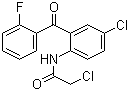 structure of CAS# 2836-40-0, 2-Chloro-N-[4-chloro-2-(2-fluorobenzoyl)phenyl]acetamide
