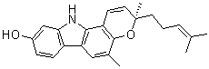 CAS # 28360-49-8, Mahanine, (3R)-3,11-Dihydro-3,5-dimethyl-3-(4-methyl-3-penten-1-yl)pyrano[3,2-a]carbazol-9-ol, (-)-Mahanin, (-)-Mahanine