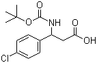 structure of CAS# 284493-65-8, N-叔丁氧羰基-3-氨基-3-(4'-氯苯基)丙酸