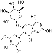 structure of CAS# 28500-02-9, Petunidin 3-galactoside chloride